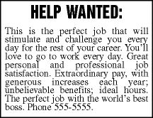 Help Wanted   This is the perfect job that will