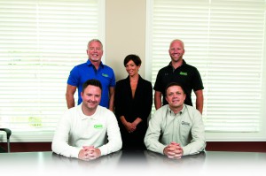 The Gnade Sales Team. Sitting from left: Dan Bernard, Insurance Broker and Bryan Gnade. Standing from left: Jim Smith, President of Commercial Lines; Christina Hrebic, Vice President of Commercial Lines; Bob Greenfield, Senior Insurance Consultant. Not pictured: Wendy Elmlund, Senior Insurance Consultant. 