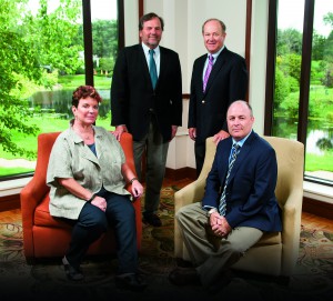 From left: Tracey A. Carragher, Chief Executive Officer; Stephen J. Kelley, President, Blue River Underwriters; Jino Masone, CPCU, CLU, ARM, Chief Operating Officer; Pete Feeney, CIC, President, Brokerage Division.